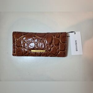 NWT Brahmin Ady Sparkling Cider Barnard Gold Brown Leather